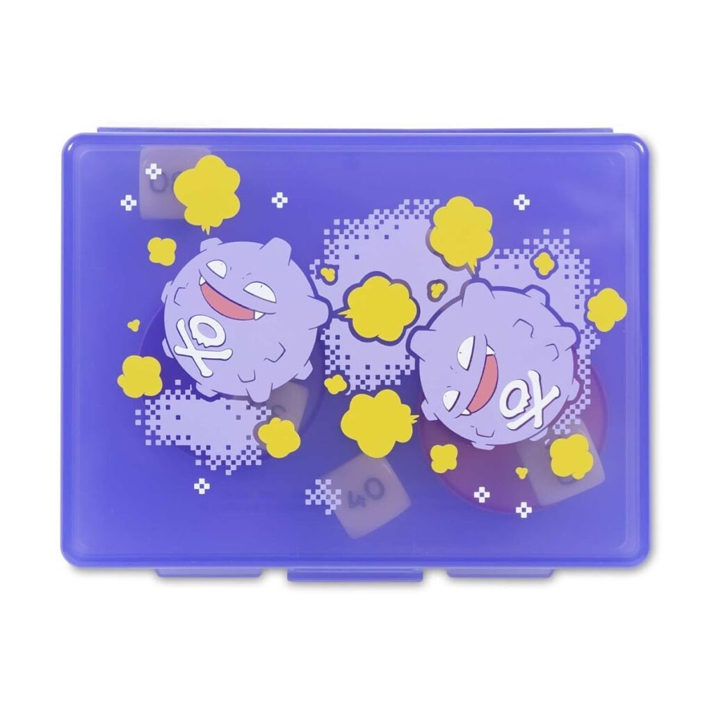 03063ac7-d744-5bd5-a94b-4089b99682c4-1024x1024-1.jpg Pokémon TCG: Koffing & Weezing Sunset Damage-Counter Dice & Condition Markers Set - Image 1