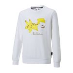 PUMA × Pokémon: Pikachu Puma White French Terry Relaxed Crew Neck Sweatshirt – Youth