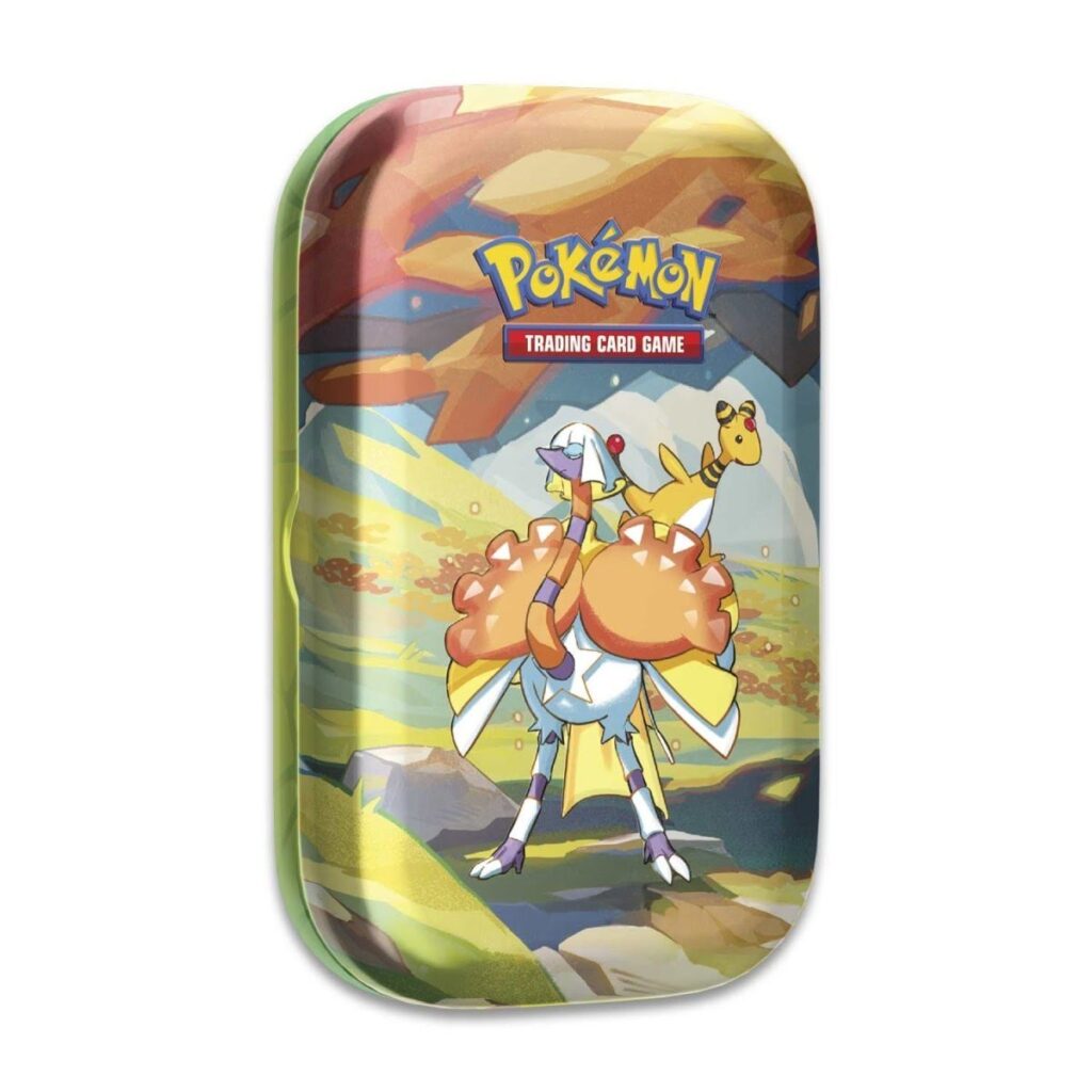 18f80944-3f9b-59c1-a856-6d9c3c22cbf0-1024x1024-1.jpg Pokémon TCG: Vibrant Paldea Mini Tin (Espathra & Ampharos) - Image 1