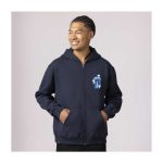Mushroom Forest Pokémon Nature: Fall Navy Relaxed Fit Zip-Up Hoodie – Adult - Image 3