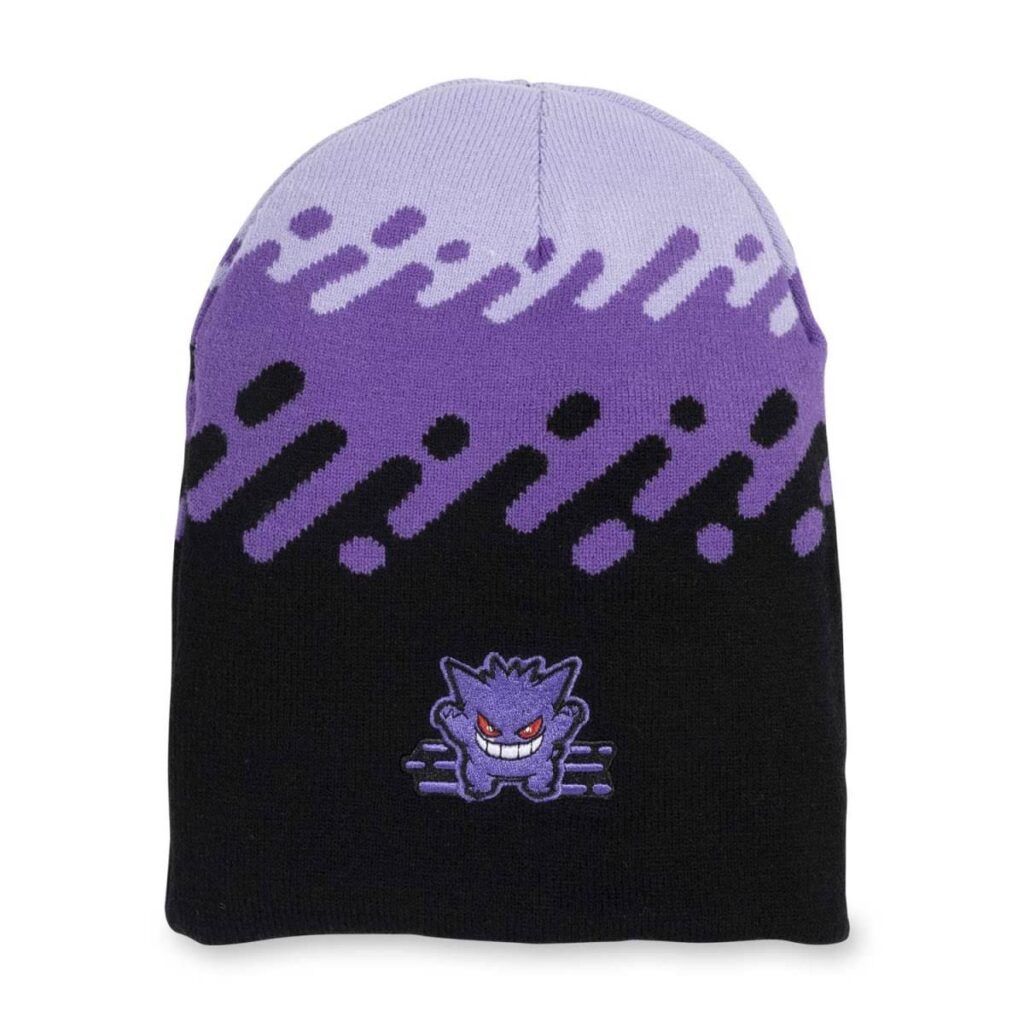 2662daee-5585-512b-b0ef-453f1ad09258-1024x1024-1.jpg Gengar Black & Purple Reversible Beanie (One Size-Adult) - Image 1