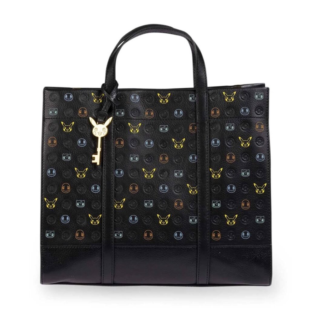 350ee593-2003-5de3-a78d-9d60ec49a1d6-1024x1024-1.jpg Pokémon Center × Fossil: Kanto First Partners Black Leather Carmen Shopper Bag - Image 1