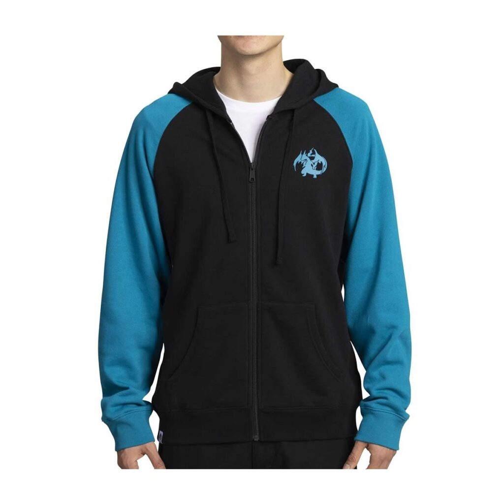 36df862f-447b-594c-afdb-684b1a33a890-1024x1024-1.jpg Mega Charizard Y Black Zip-Up Hoodie – Adult - Image 1