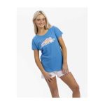 Pikachu & Slowpoke Pokémon Summer Days Blue Scoop Neck T-Shirt – Women - Image 3