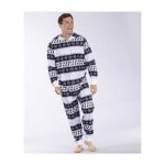 Snom Holiday Snowflake Hooded One-Piece Pajamas – Adult - Image 4