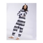 Snom Holiday Snowflake Hooded One-Piece Pajamas – Adult - Image 5