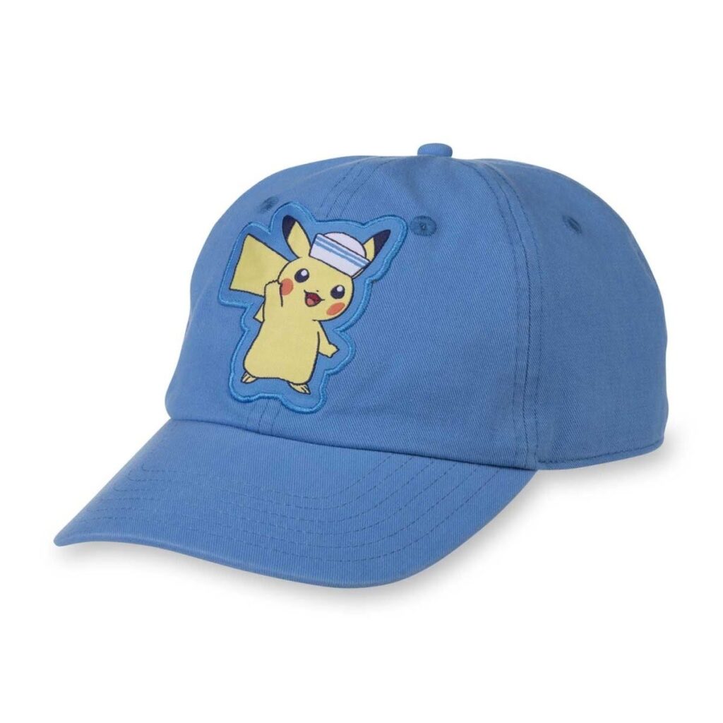 4e8987f5-b6fd-54c8-82c6-780f51df953c-1024x1024-1.jpg Pikachu Pokémon Summer Days Blue Dad Hat - Image 1