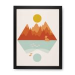 Lapras Mountains Orange Framed Wall Art