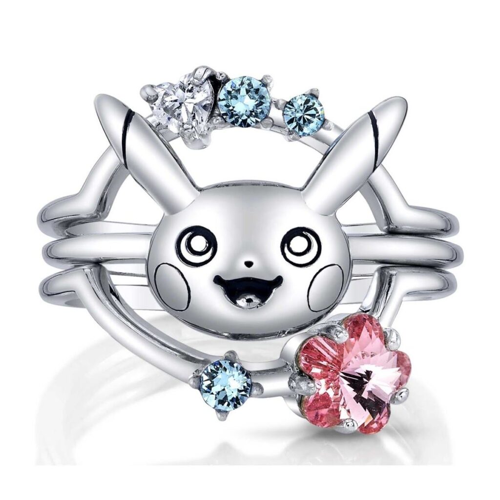 56d8dbdd-eba2-56d6-b41c-83a809990aa1-1024x1024-1.jpg Pokémon Center × RockLove: Pikachu Sterling Silver Stacking Rings (Set of 3) - Image 1