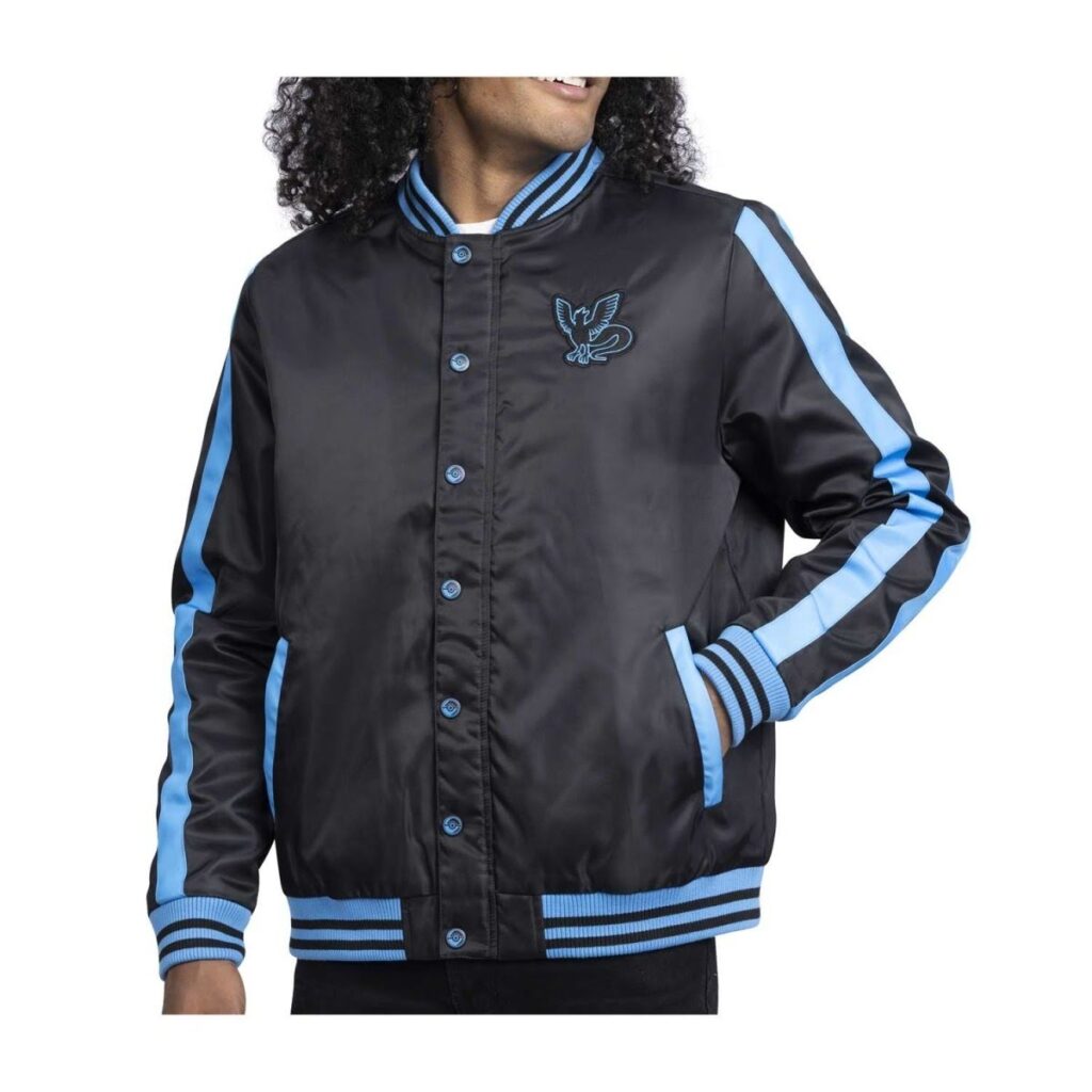5ca04192-c0b5-5da8-9542-2e68733826d2-1024x1024-1.jpg Articuno Pokémon Jackets Black Insulated Snap-Down Jacket – Adult - Image 1