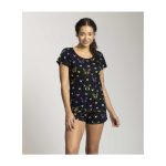 Pikachu & Yamper Electric Pals Black Relaxed Fit Scoop Neck T-Shirt – Women - Image 4