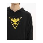 Pokémon GO Teams: Team Instinct Embroidered Black Fitted Pullover Hoodie – Adult - Image 4