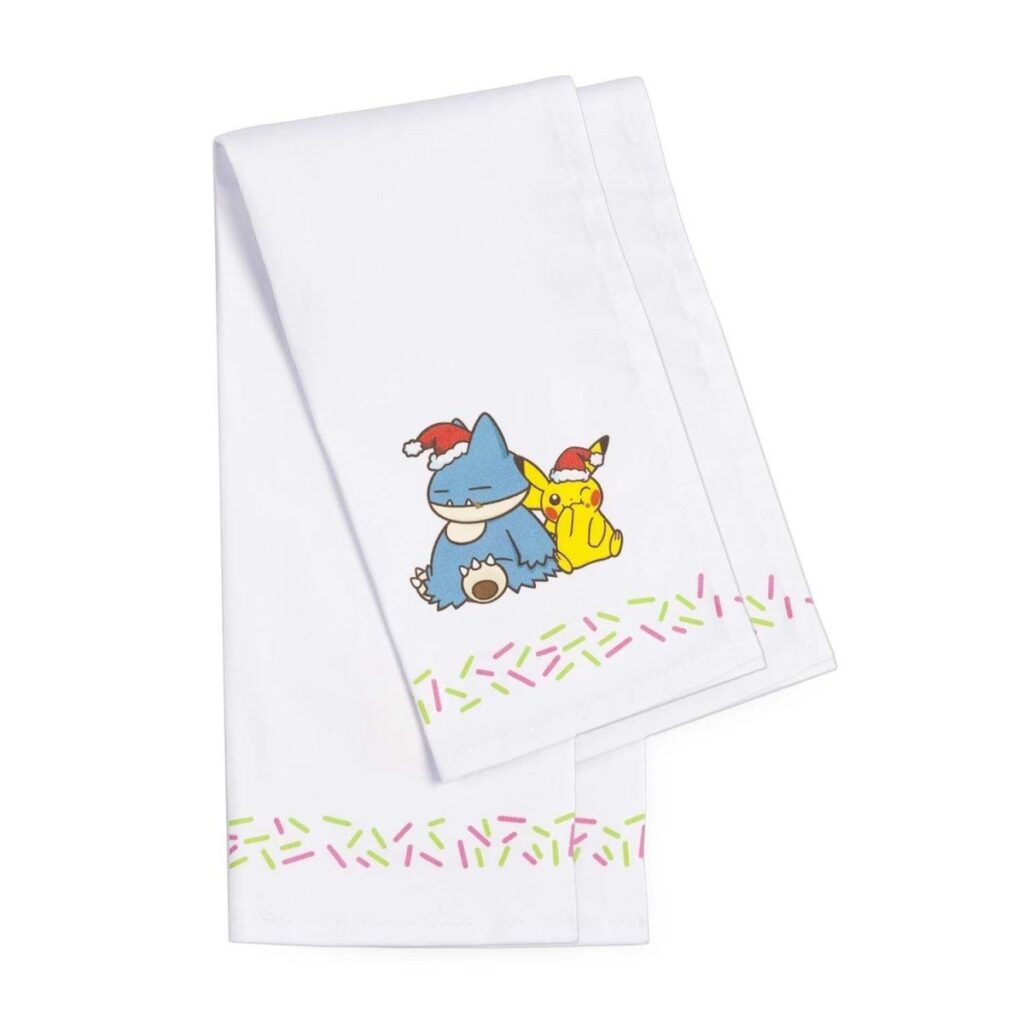 6f83525e-3baf-5668-81f0-1e08d29b7198-1024x1024-1.jpg Pikachu & Munchlax Pokémon Holiday Tea Towels (2-Pack) - Image 1