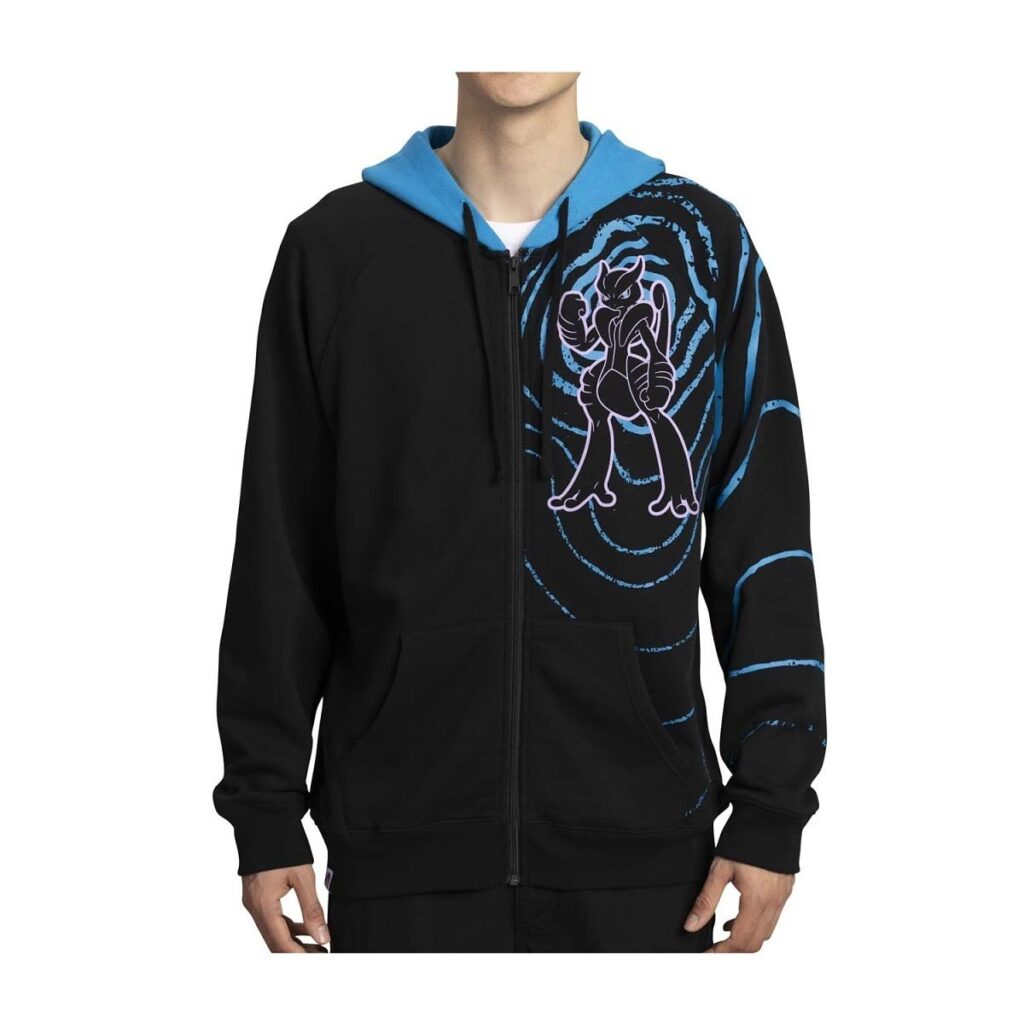 7bbf76a9-2be9-58ae-8fbc-46c5bf9991dd-1024x1024-1.jpg Mega Mewtwo X Black Zip-Up Hoodie – Adult - Image 1