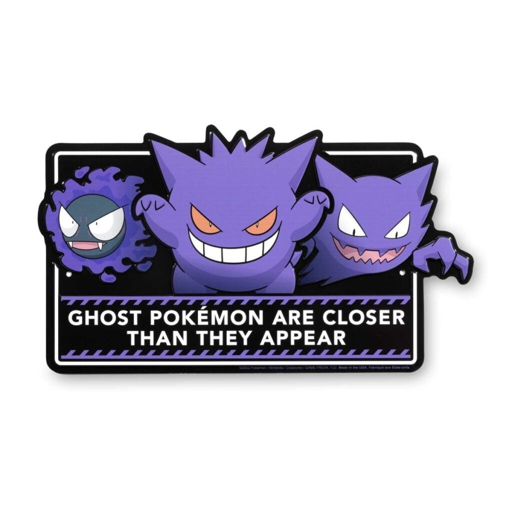 844bf953-8053-5d22-8802-cb7a419bd4b8-1024x1024-1.jpg Gastly, Haunter & Gengar Pokémon Sweet Temptations Metal Sign - Image 1