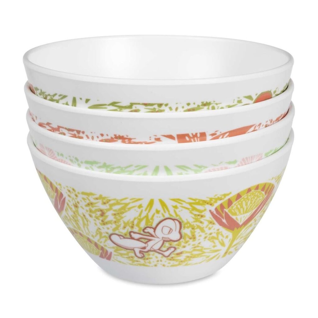 847ad797-09bf-503e-bfd1-b8314044a474-1024x1024-1.jpg Floral Forest Pokémon Outdoor Dining Bowls (4-Pack) - Image 1