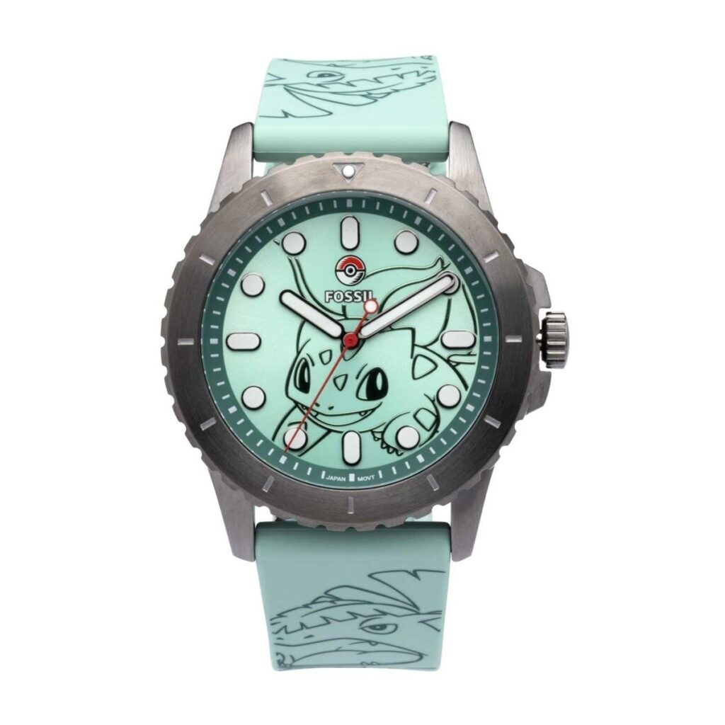 8d9c9aa8-2193-588d-ae7a-28677077bfd2-1024x1024-1.jpg Pokémon Center × Fossil: Bulbasaur Green Watch (One Size-Adult) - Image 1