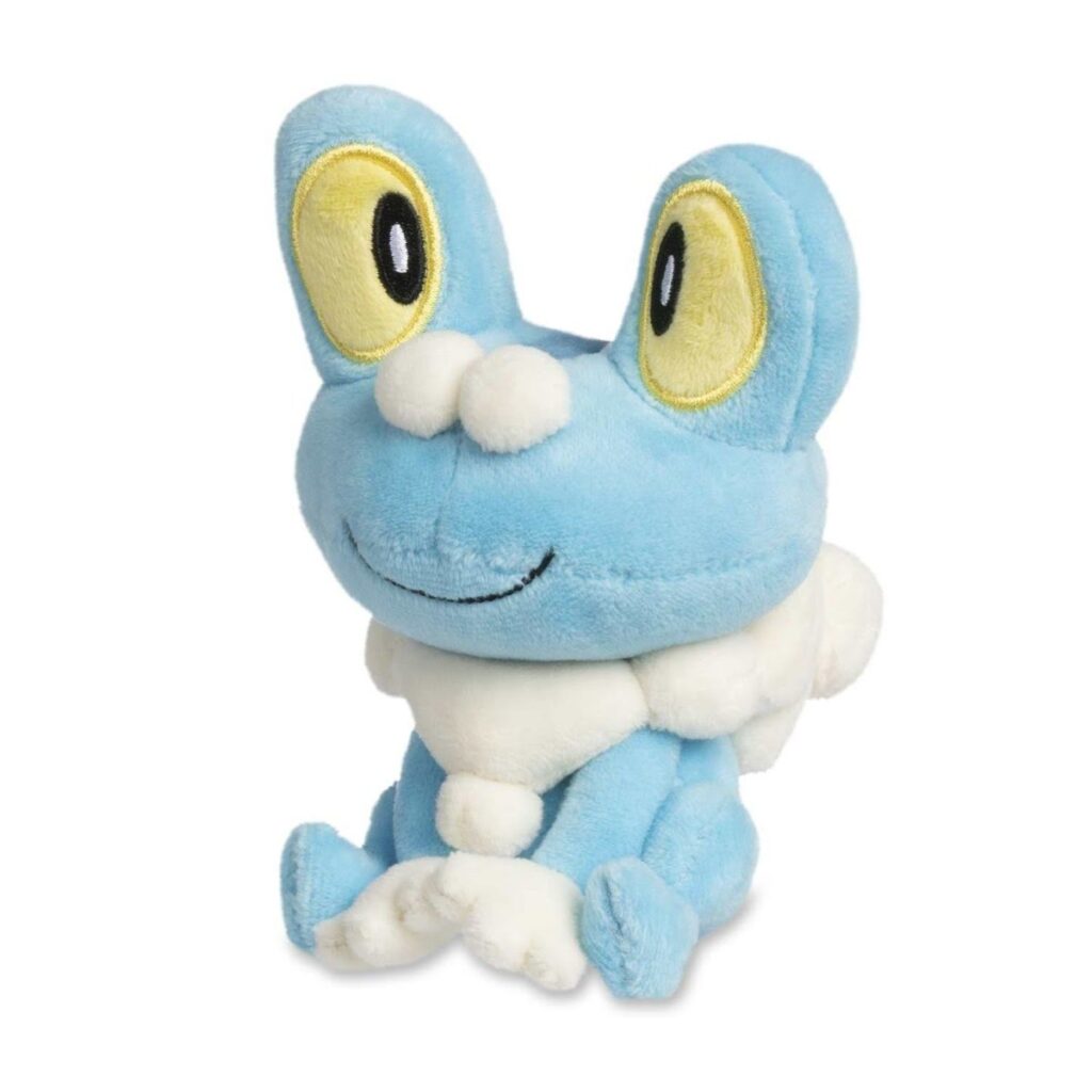 8e660a6b-eaa5-5800-b537-9f4f96cf58ad-1024x1024-1.jpg Froakie Sitting Cuties Plush – 5 ¼ In. - Image 1