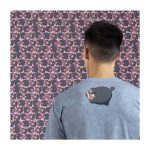 Lechonk & Berries Blue Allover-Print Relaxed Fit Crew Neck T-Shirt – Adult - Image 4