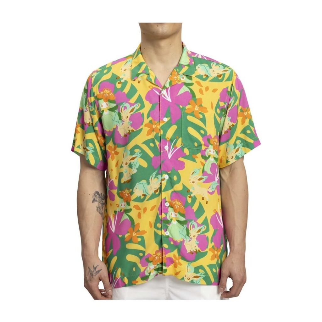 9aac7e1e-4edc-561f-ad48-4ad3ff17267a-1024x1024-1.jpg Pokémon Tropical Among the Leaves Tropical Shirt – Adult - Image 1