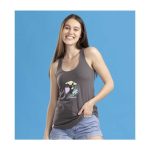 Espeon & Umbreon Summer Fun Dark Gray Fitted Racerback Tank Top – Women - Image 3