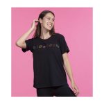 Kanto Gym Badge Black Relaxed Fit Crew Neck T-Shirt – Women - Image 9