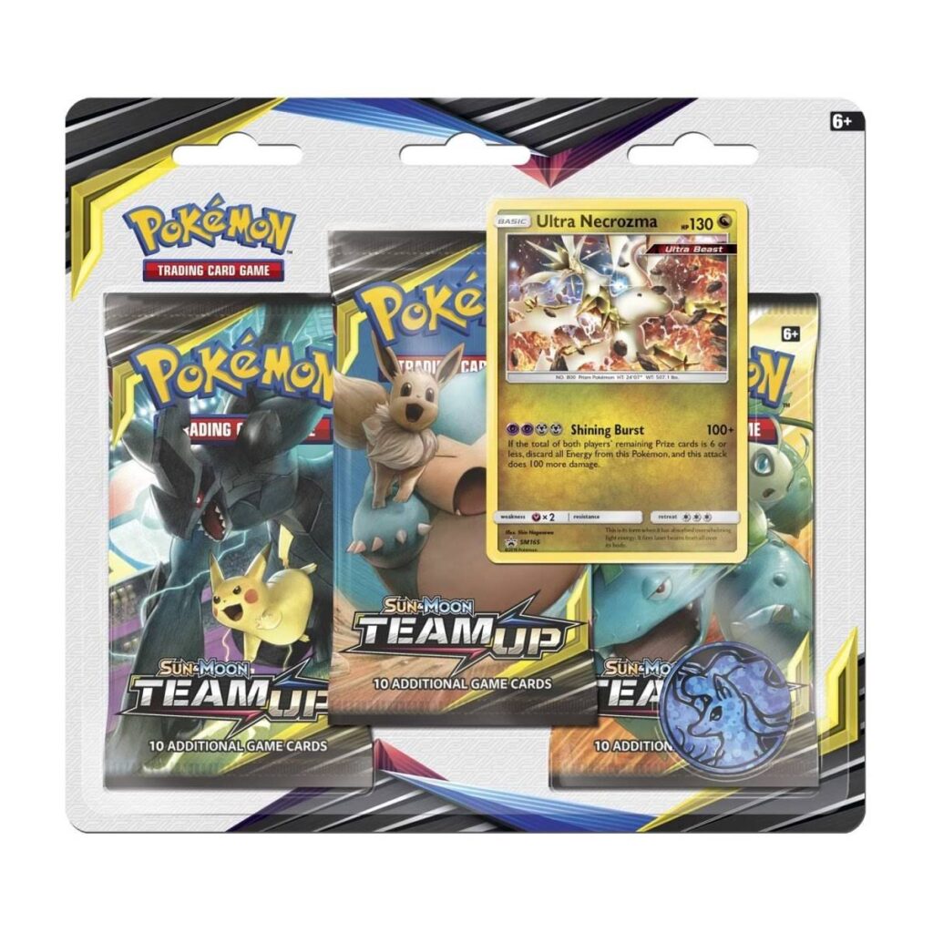 a47e834f-8cdf-5e73-a04b-9e230e81093c-1024x1024-1.jpg Pokémon TCG: Sun & Moon-Team Up 3 Booster Packs, Coin & Ultra Necrozma Promo Card - Image 1