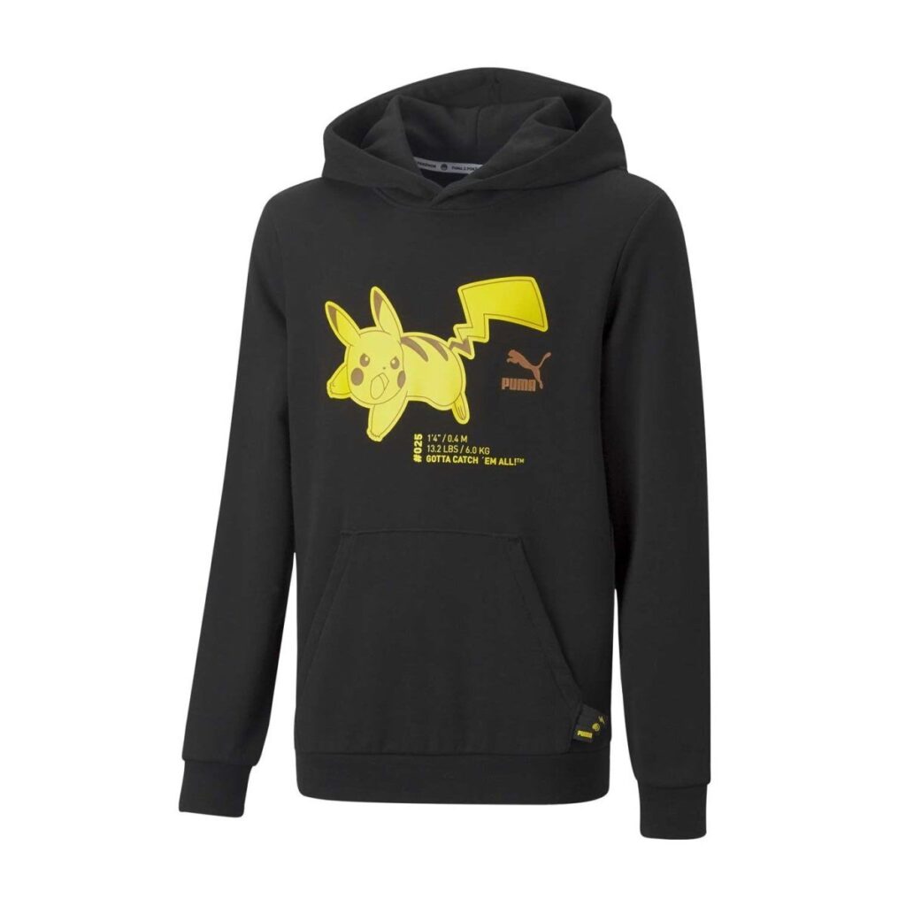 a78fd0db-c25a-548f-8365-7a464283a97d-1024x1024-1.jpg PUMA × Pokémon: Pikachu Puma Black French Terry Pullover Hoodie – Youth - Image 1