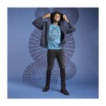Pikachu, Shiinotic & Friends Pokémon Nature: Fall Blue Relaxed Fit Crew Neck T-Shirt – Adult - Image 9