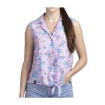 Pokémon Tropical Sunny Seas Purple Sleeveless Tropical Shirt – Women