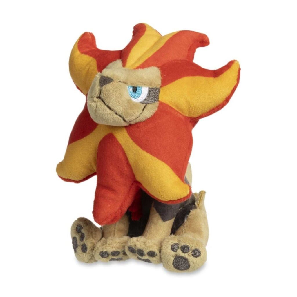 afa2ab2b-be4e-5fd5-9882-a2859ee77bcd-1024x1024-1.jpg Pyroar (Male) Sitting Cuties Plush – 5 ¼ In. - Image 1