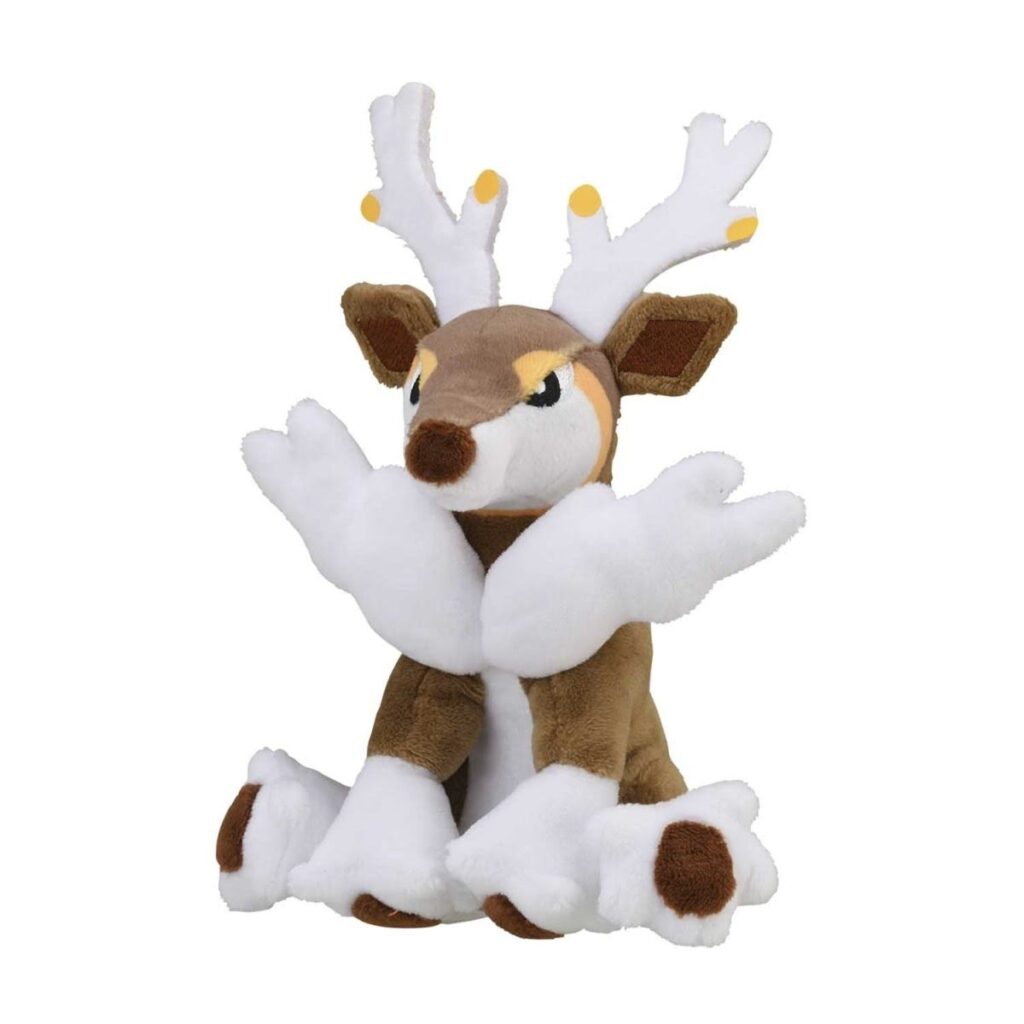 b48071b8-8620-5cb7-8c16-11274040baee-1024x1024-1.jpg Sawsbuck (Winter Form) Sitting Cuties Plush – 6 In. - Image 1