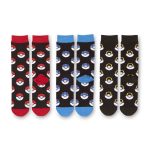 Poké Ball Pattern Crew Socks Box Set (3 Pairs) (One Size-Adult) - Image 4