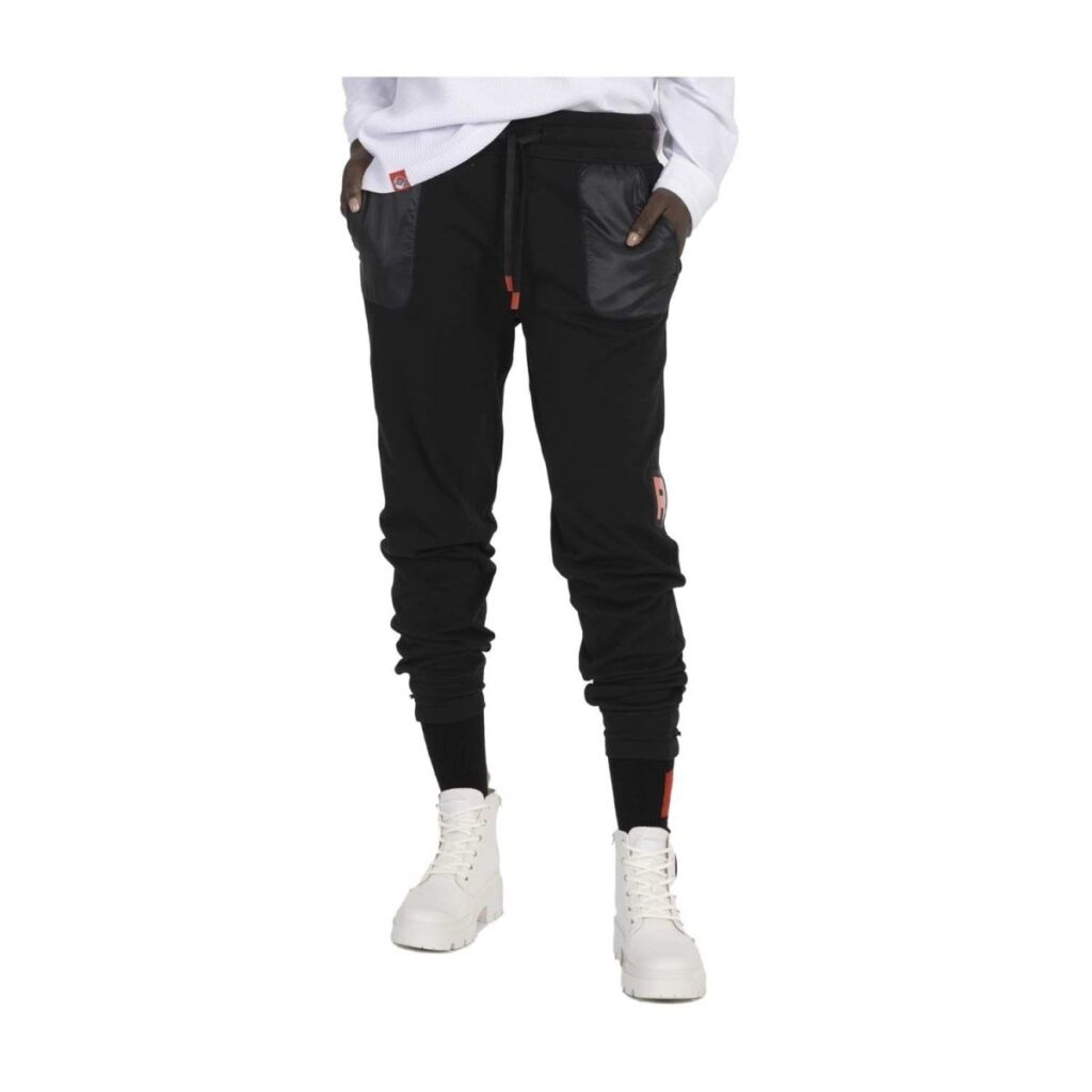 c0e514d9-4d58-59ad-b1b0-bde266312d01-1024x1024-1.jpg Team Rocket HQ Collection Black Fitted Fleece Jogger Pants – Women - Image 1