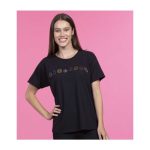 Kanto Gym Badge Black Relaxed Fit Crew Neck T-Shirt – Women - Image 6