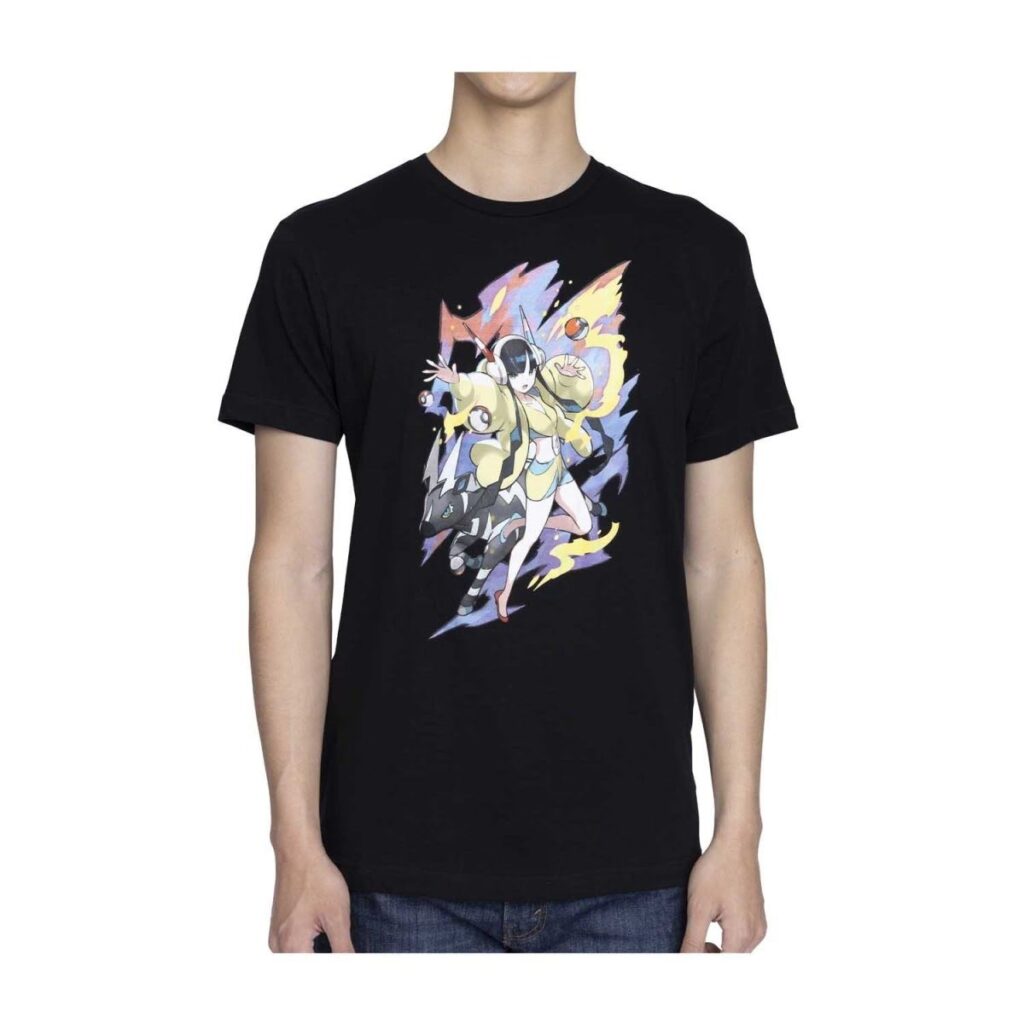 cedfe8c8-968a-55a5-ac15-7c0ceb3c9b92-1024x1024-1.jpg Elesa Pokémon Trainers Black Relaxed Fit Crew Neck T-Shirt – Adult - Image 1