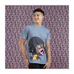 Lechonk & Berries Blue Allover-Print Relaxed Fit Crew Neck T-Shirt – Adult - Image 6