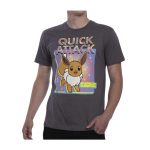 Eevee Pokémon Greatest Hits Gray Relaxed Fit Crew Neck T-Shirt – Adult