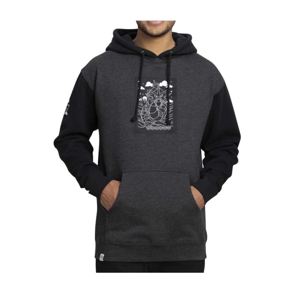 d5f94c19-19f8-56c3-83c2-193dcdcab2a5-1024x1024-1.jpg Gyarados Pokémon Take Flight Charcoal & Black Heavyweight Pullover Hoodie – Adult - Image 1