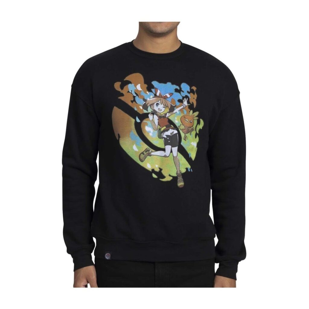 e7cd07db-89d3-5155-a464-20b42cc60d74-1024x1024-1.jpg May Pokémon Trainers Black Oversize Drop-Shoulder Crew Neck Sweatshirt – Adult - Image 1