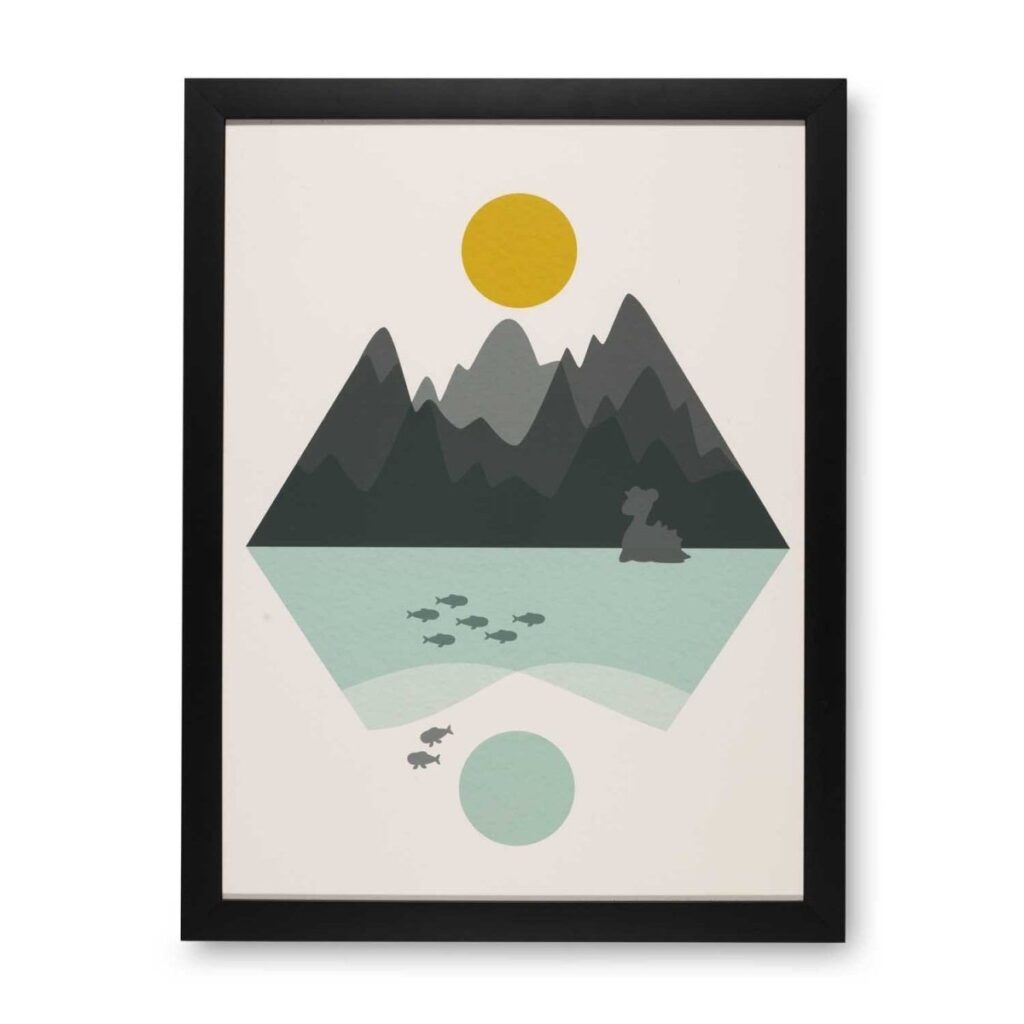 ebfbd4cc-c9ef-5338-bc05-655dcc09b7ec-1024x1024-1.jpg Lapras Mountains Black Framed Wall Art - Image 1
