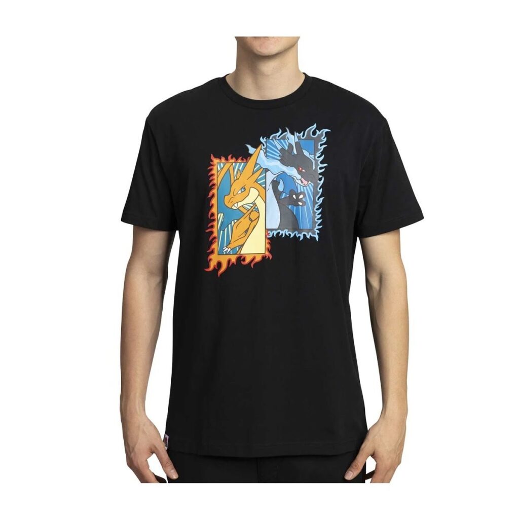 f61ec10d-2cd0-5670-8c03-29d3323335cf-1024x1024-1.jpg Mega Charizard X & Mega Charizard Y Black T-Shirt – Adult - Image 1