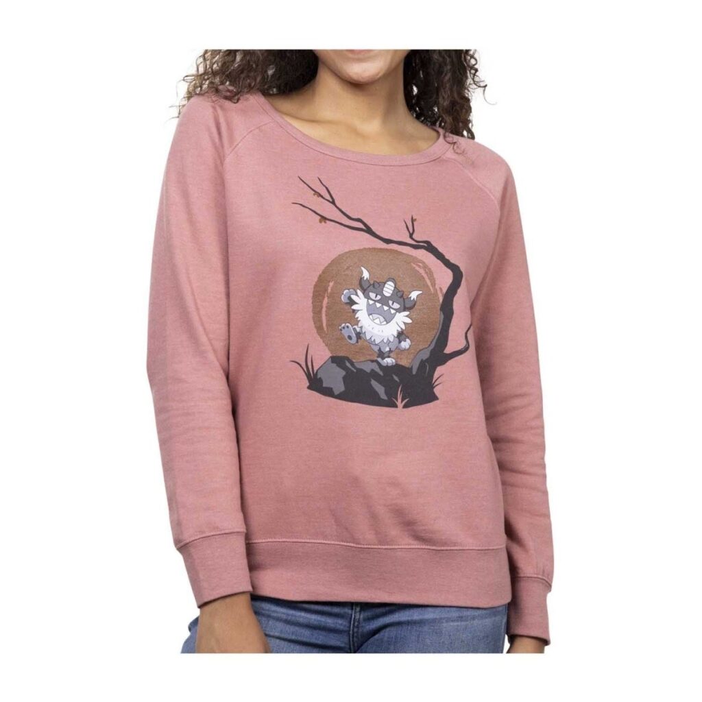 fea2b5cc-7099-5bad-af45-e3b977285981-1024x1024-1.jpg Pokémon Stories: Perrserker Moonrise Pink Capped Neck Sweatshirt – Adult - Image 1